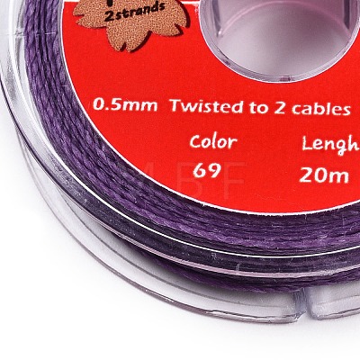 2-Ply Round Waxed Cotton Thread Cords YC-T004-01A-24-1