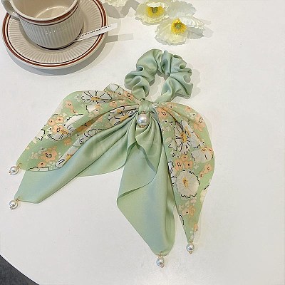 Flower Pattern Polyester Elastic Hair Accessories OHAR-PW0007-16C-1
