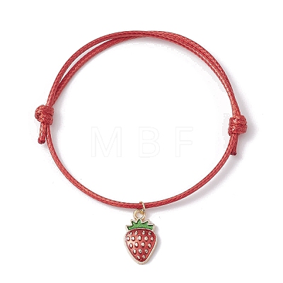 Fruit Alloy Enamel Charm Bracelets BJEW-JB09951-1