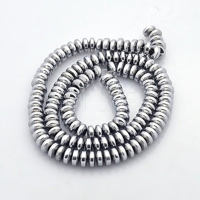 Electroplate Non-magnetic Synthetic Hematite Rondelle Beads Strands G-J216B-08-1