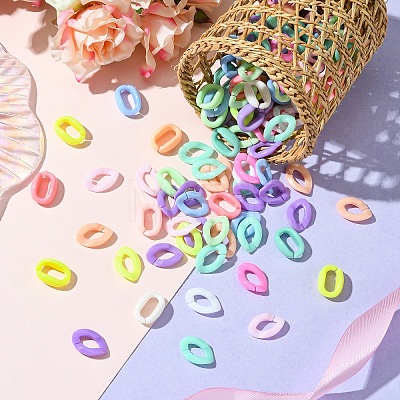 200Pcs 2 Styles Opaque Acrylic Linking Rings OACR-YW0002-05-1