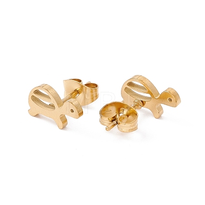304 Stainless Steel Tortoise Stud Earrings for Women EJEW-E163-01G-1