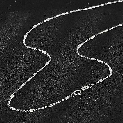 925 Sterling Silver Oval Twisted Chain Necklaces NJEW-H056-01C-P-1