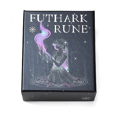 25Pcs Handmade Lampwork Futhark Rune Stones Set with Beginner Guidebook AJEW-P131-09-1