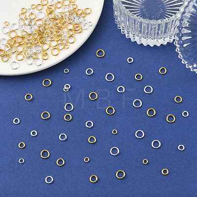 400Pcs 4 Styles Open Jump Rings Brass Jump Rings KK-FS0002-08G-1