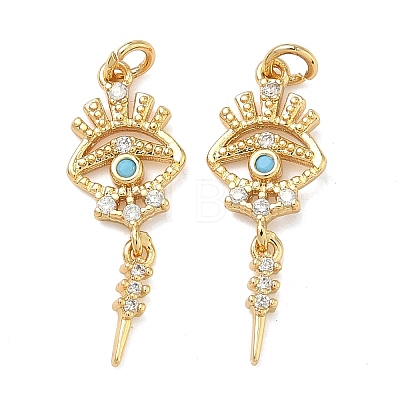 Brass Micro Pave Cubic Zirconia Pendants KK-A291-27B-G-1