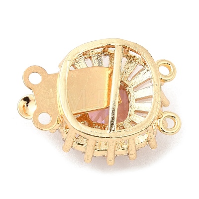 Brass Micro Pave Clear Cubic Zirconia Box Clasps LS-KK-E052-01A-G02-1