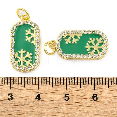 Christmas Series Brass Micro Pave Cubic Zirconia Pendants KK-S401-03G-C-1