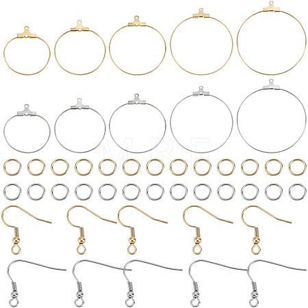 DIY Wire Wrap Ring Dangle Earring Making Kit DIY-UN0003-65-1