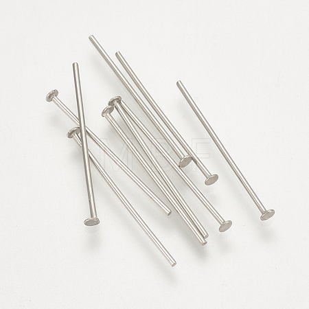 Tarnish Resistant 304 Stainless Steel Flat Head Pins STAS-S076-75-30mm-1