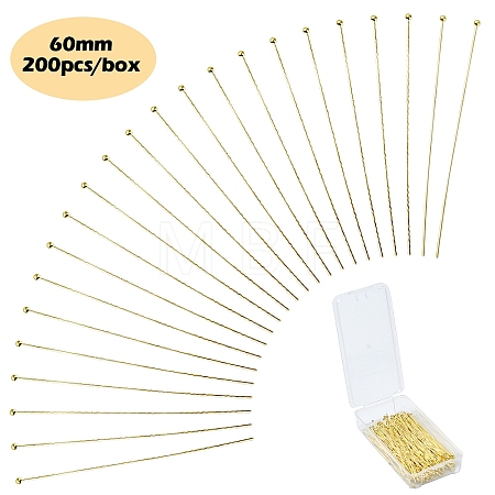 Brass Ball Head Pins KK-YW0002-25B-G-1