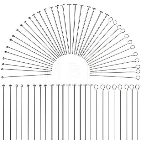 600Pcs 3 Styles 304 Stainless Steel Ball Head Pins & Flat Head Pins & Eye Pins STAS-SC0007-81-1