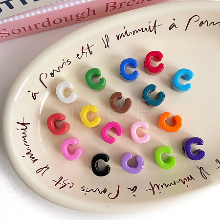 Opaque Acrylic European Beads OACR-M027-01C-1