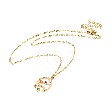Colorful Cubic Zirconia Constellation Pendant Necklace LS-NJEW-H166-01B-1