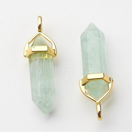 Natural Green Fluorite Pointed Pendants G-G902-A01-1