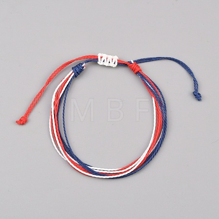 Bohemian Adjustable Waxed Cord Braided Bracelets for Women Men BJEW-WH0012-97-1