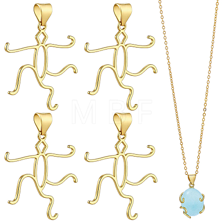 4Pcs Brass Pendant Cabochon Settings KK-WR0001-96A-G-1