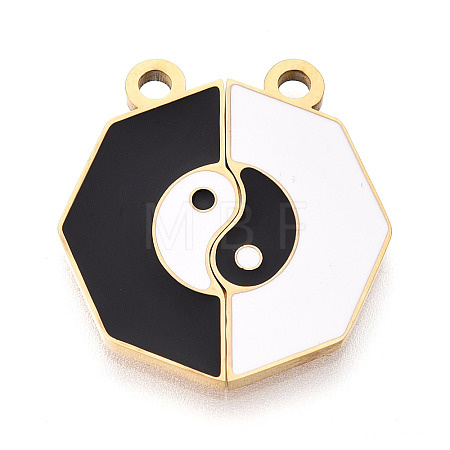 304 Stainless Steel Enamel Split Pendants STAS-T074-01G-1
