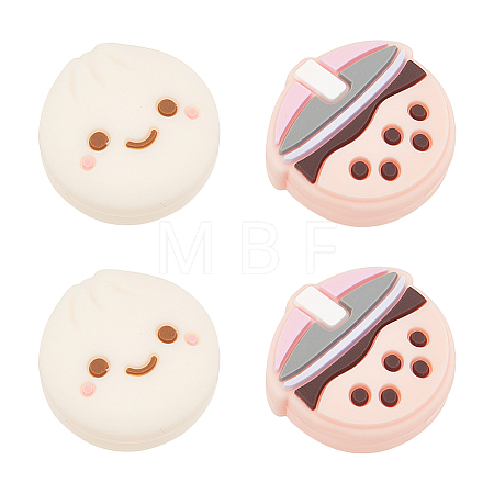 Steamed Bun & Bubble Milk Tea Pattern Silicone Joystick Cap FIND-WH0147-23-1