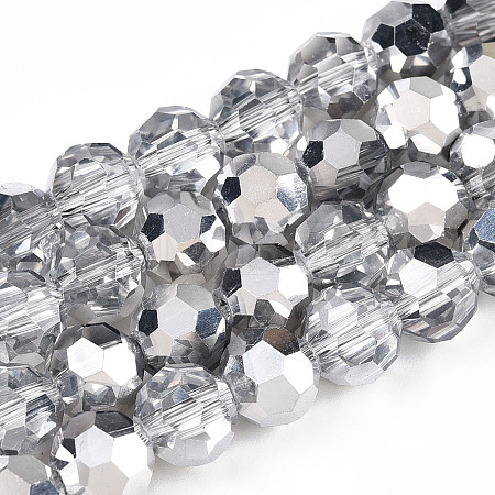 Transparent Electroplate Glass Beads Strands EGLA-A035-T8mm-M01-1