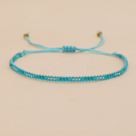 Bohemian Braided Adjustable Glass Seed Beaded Bracelets EX8332-6-1