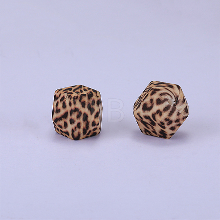 Colorful Pattern Printed Silicone Focal Beads SI-JX0022A-08-1