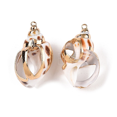Natural Sea Shell Pendants SSHEL-N038-52-1