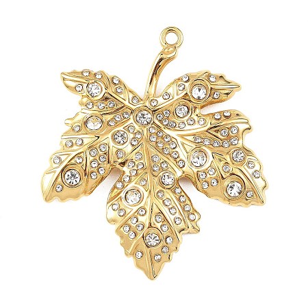 304 Stainless Steel with Rhinestone Big Pendants STAS-Z186-02G-01-1