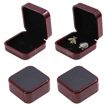 Plastic & PU Leather Jewelry Cufflink Boxes CON-WH0117-14A-1
