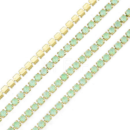 Brass Rhinestone Strass Chains CHC-N017-003B-C01-1