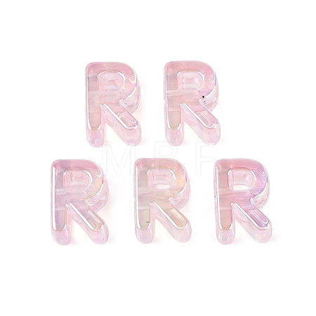 UV Plating Transparent Acrylic European Beads OACR-M027-02R-01-1