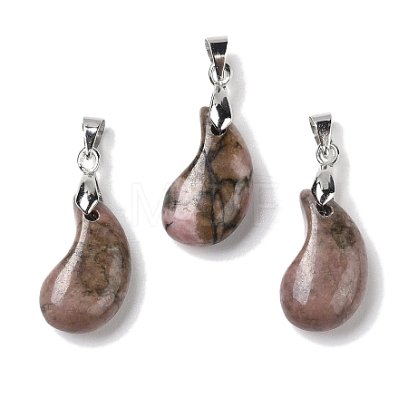 Natural Rhodonite Pendants G-NH0025-14P-10-1