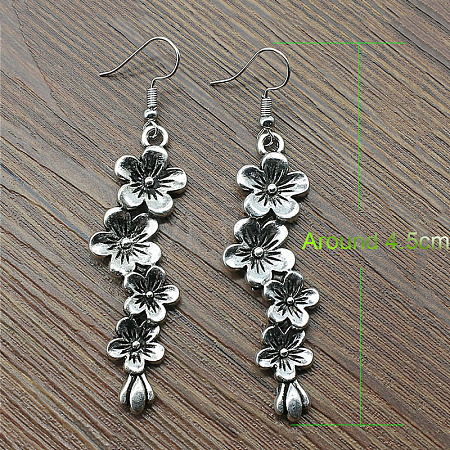 Flower Alloy Dangle Earrings FS-WGFD447-02-1