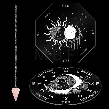 DIY Pendulum Board Dowsing Divination Making Kit DIY-CP0007-28A-1