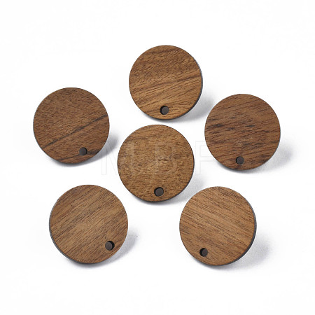 Walnut Wood Stud Earring Findings MAK-N032-043-1