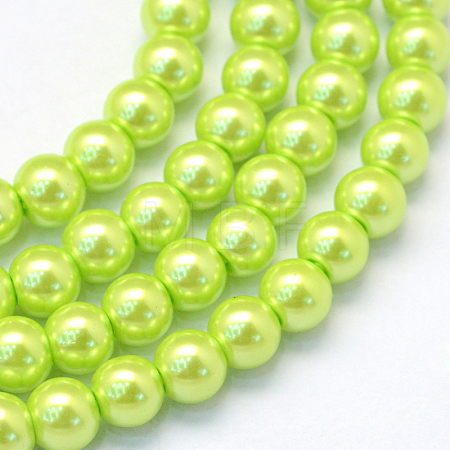 Baking Paint Pearlized Glass Pearl Round Bead Strands HY-Q003-10mm-66-1