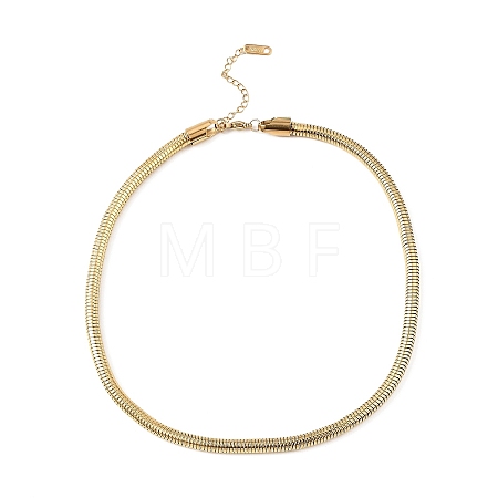 304 Stainless Steel Round Snake Chain Necklace NJEW-D043-01G-1