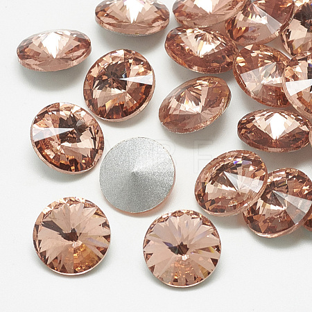 Pointed Back Glass Rhinestone Cabochons RGLA-T086-10mm-08-1