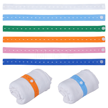 30Pcs Buttonhole Elastic Bands with Plastic Button OCOR-WH0077-082-1