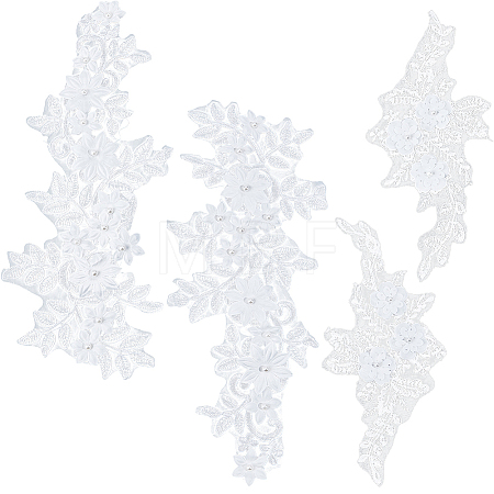 4Pcs 2 Styles Flower Polyester Embroidery Sew on Ornament Accessories PATC-GF0001-99-1