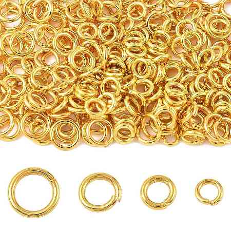 400Pcs 4 Styles Open Jump Rings Brass Jump Rings KK-FS0002-08G-1