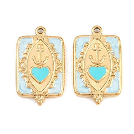 304 Stainless Steel Enamel Pendants STAS-G394-06G-02-1