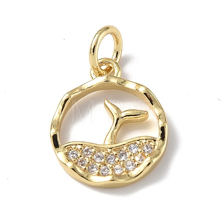 Brass Micro Pave Cubic Zirconia Charms X-ZIRC-F131-18G-1