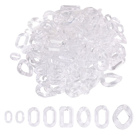 170Pcs 8 Styles Transparent Acrylic Linking Rings TACR-CA0001-35-1
