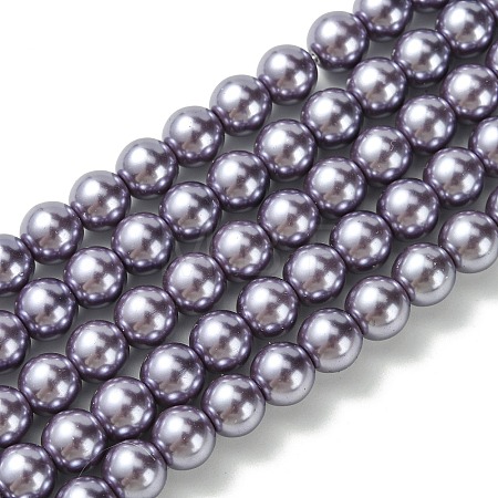 Eco-Friendly Dyed Glass Pearl Round Beads Strands HY-A008-8mm-RB116-1