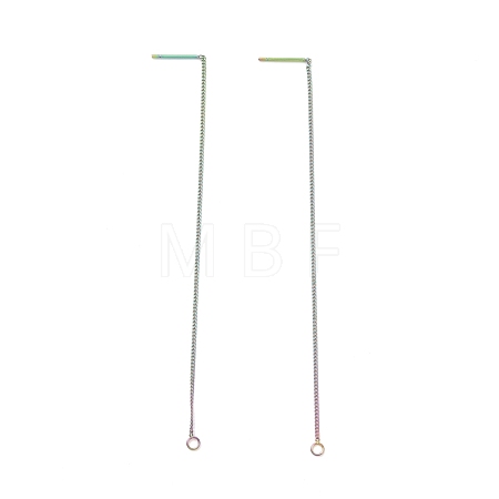Ion Plating(IP) 304 Stainless Steel Stud Earring Finding STAS-E161-07RC-1