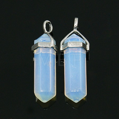 Opalite Double Terminated Pointed Pendants G-N0037-11-1