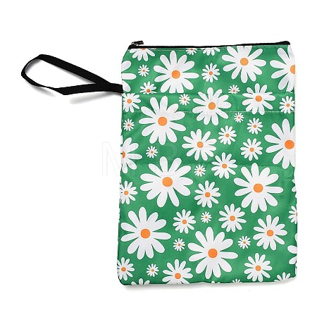 Daisy Print Polyester Zipper Book Covers AJEW-Z051-03A-1