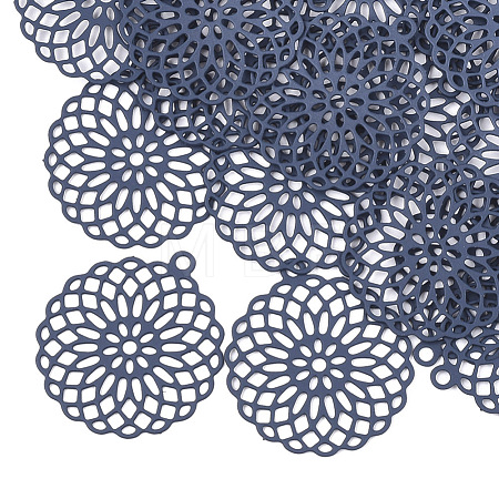 430 Stainless Steel Filigree Pendants STAS-T042-02A-1