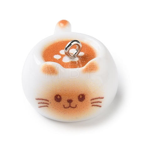 Opaque Resin Pendants RESI-F077-02P-1
